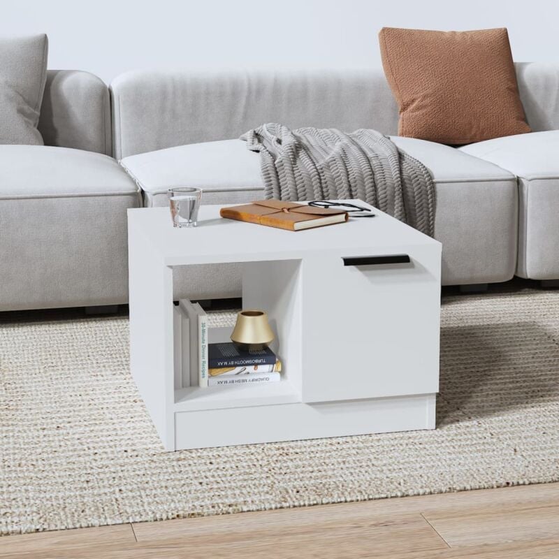 foto del prodotto tavolino da salotto bianco 50x50x36 cm in legno multistrato vidaxl