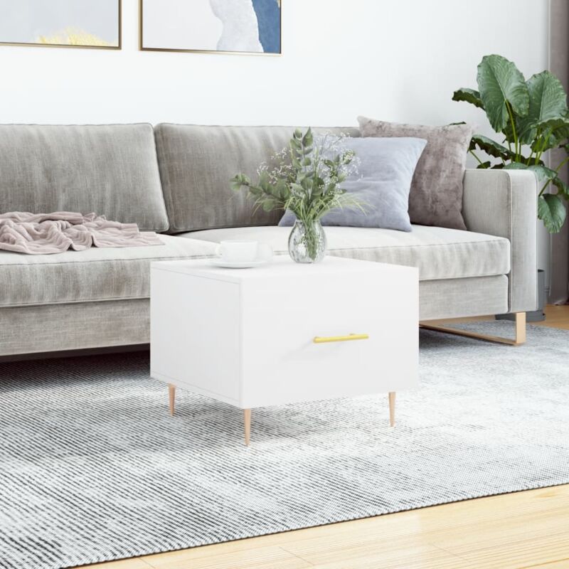 foto del prodotto tavolino da salotto bianco 50x50x40 cm in legno multistrato vidaxl