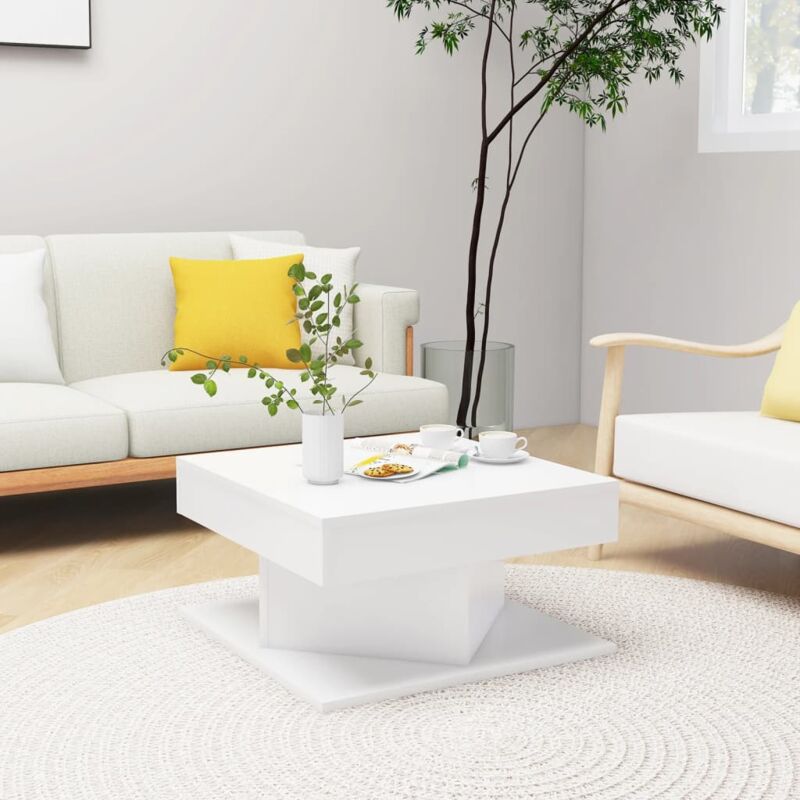 foto del prodotto tavolino da salotto bianco 57x57x30 cm in legno multistrato vidaxl