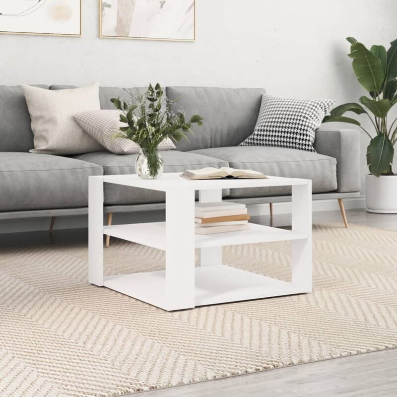 foto del prodotto tavolino da salotto bianco 59,5x59,5x40 cm in legno multistrato vidaxl