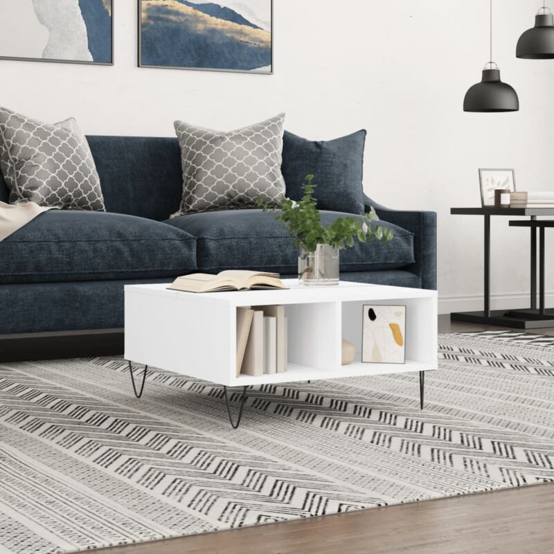 foto del prodotto tavolino da salotto bianco 60x60x30 cm in legno multistrato vidaxl