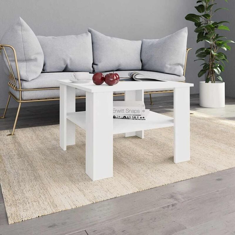 foto del prodotto tavolino da salotto bianco 60x60x42 cm in legno multistrato vidaxl