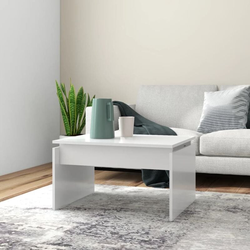 foto del prodotto tavolino da salotto bianco 68x50x38 cm legno multistrato