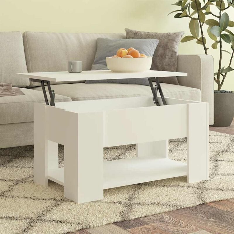 foto del prodotto tavolino da salotto bianco 79x49x41 cm in legno multistrato vidaxl