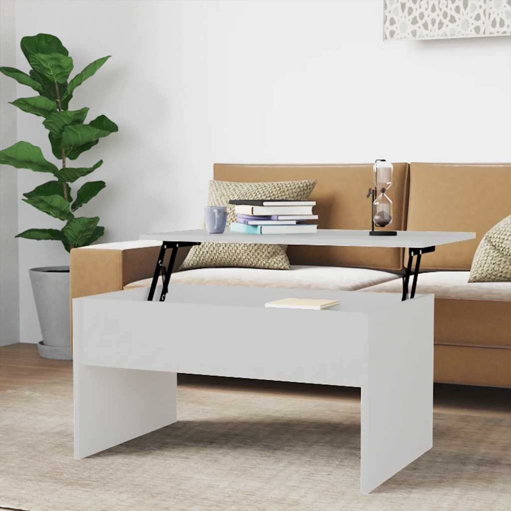 foto del prodotto tavolino da salotto bianco 80x50,5x41,5 cm legno multistrato