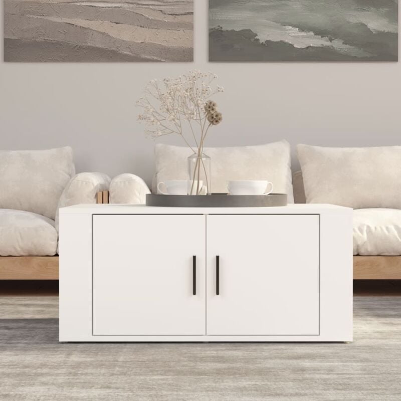 foto del prodotto tavolino da salotto bianco 80x50x36 cm in legno multistrato vidaxl