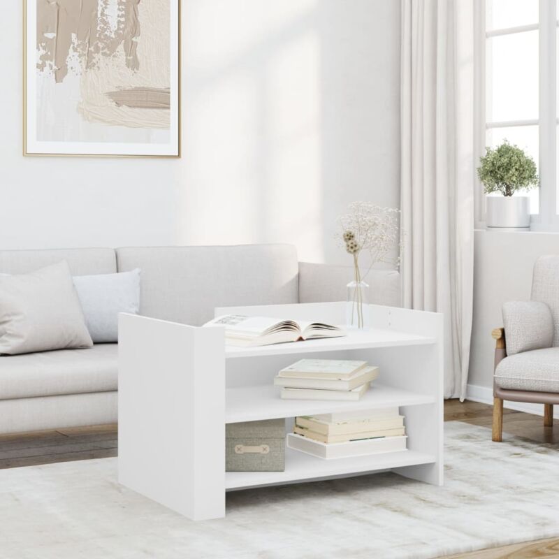 foto del prodotto tavolino da salotto bianco 80x50x50 cm in legno multistrato vidaxl