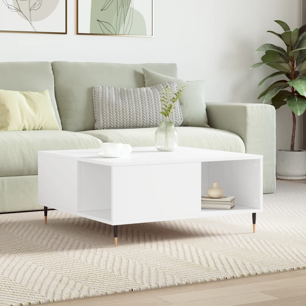 foto del prodotto tavolino da salotto bianco 80x80x36,5 cm in legno multistratocod mxl 127501