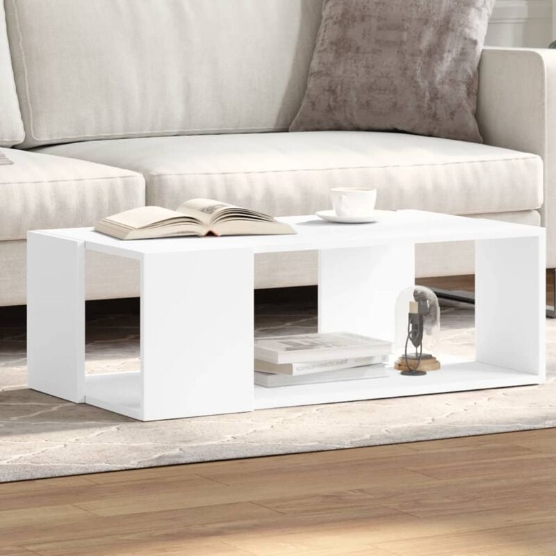 foto del prodotto tavolino da salotto bianco 89,5x48x30 cm in legno multistrato vidaxl