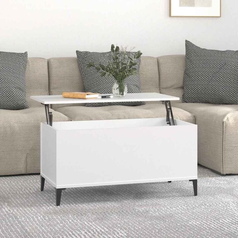 foto del prodotto tavolino da salotto bianco 90x44,5x45 cm in legno multistrato - vidaxl