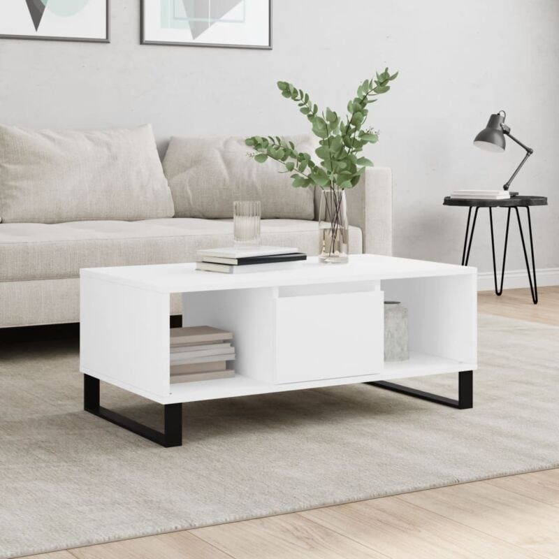 foto del prodotto tavolino da salotto bianco 90x50x36,5 cm in legno multistrato vidaxl
