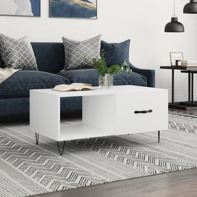 foto del prodotto tavolino da salotto bianco 90x50x40 cm in legno multistrato vidaxl