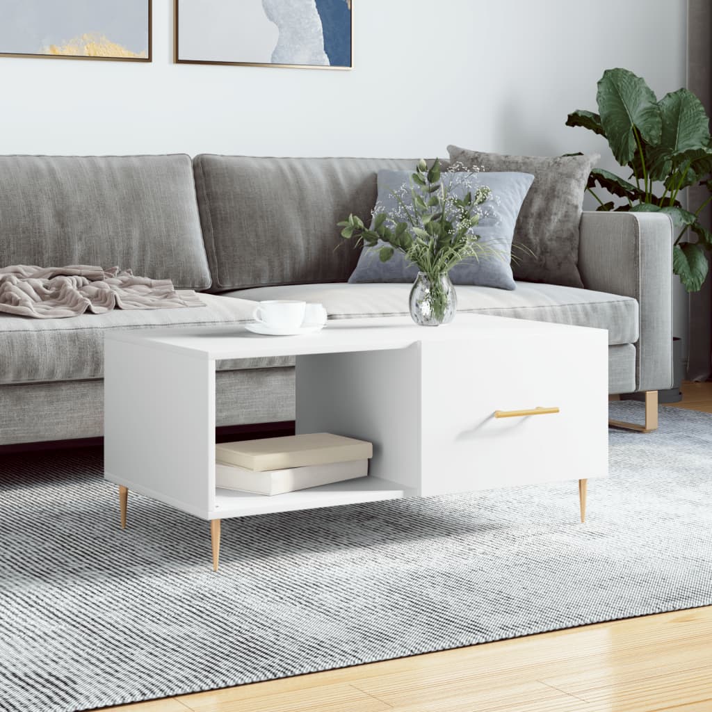 foto del prodotto tavolino da salotto bianco 90x50x40 cm in legno multistratocod mxl 102944