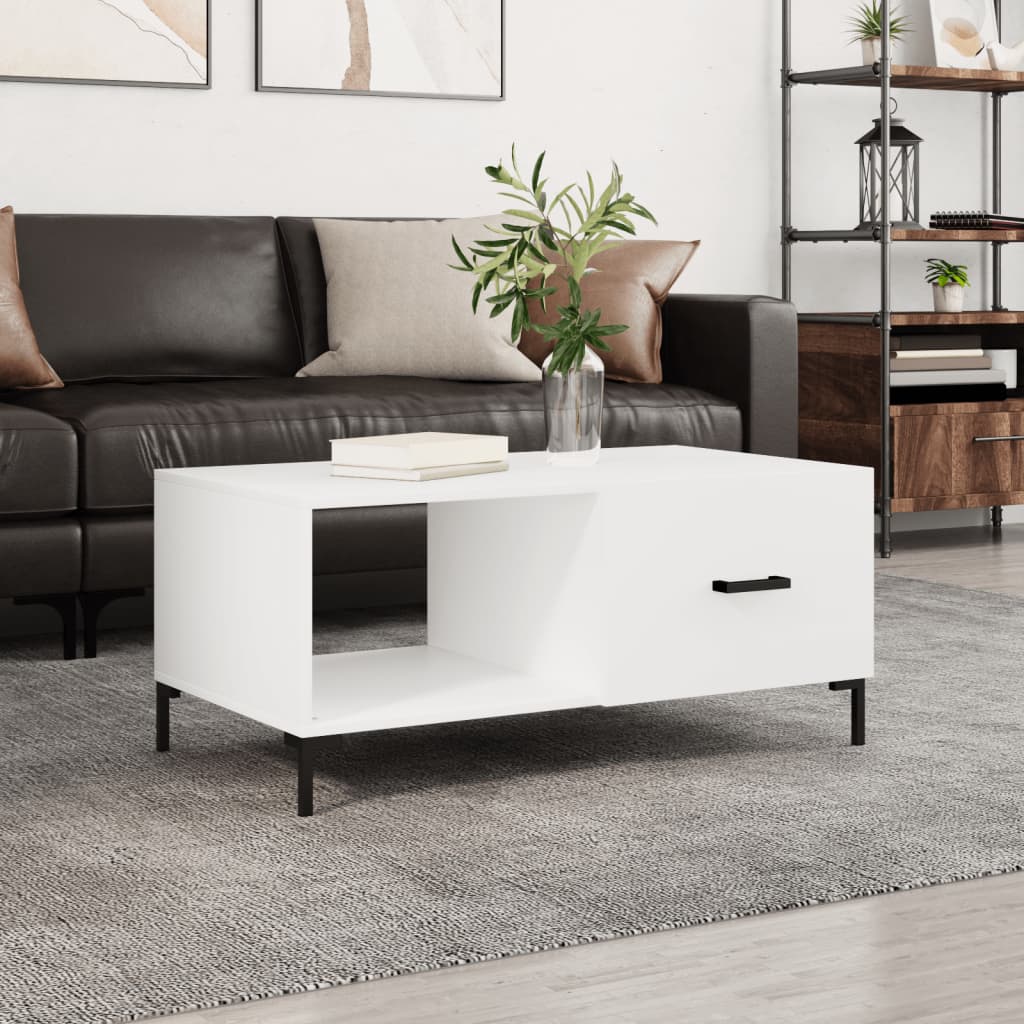 foto del prodotto tavolino da salotto bianco 90x50x40 cm in legno multistratocod mxl 103464