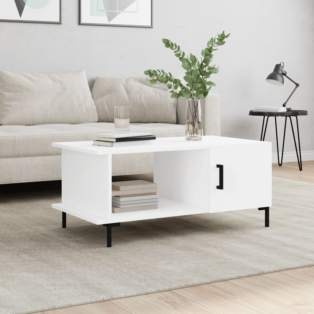 foto del prodotto tavolino da salotto bianco 90x50x40 cm in legno multistratocod mxl 79647