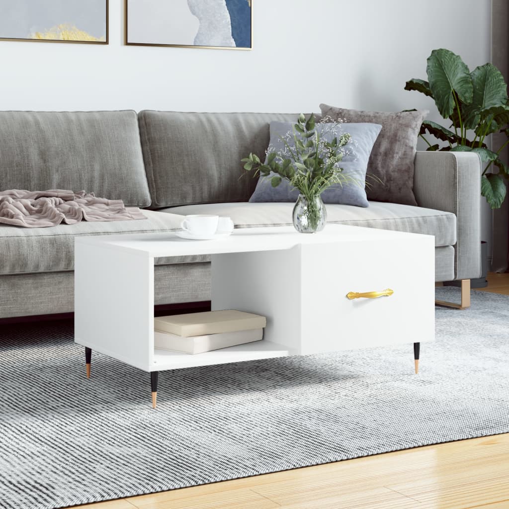 foto del prodotto tavolino da salotto bianco 90x50x40 cm in legno multistratocod mxl 79693