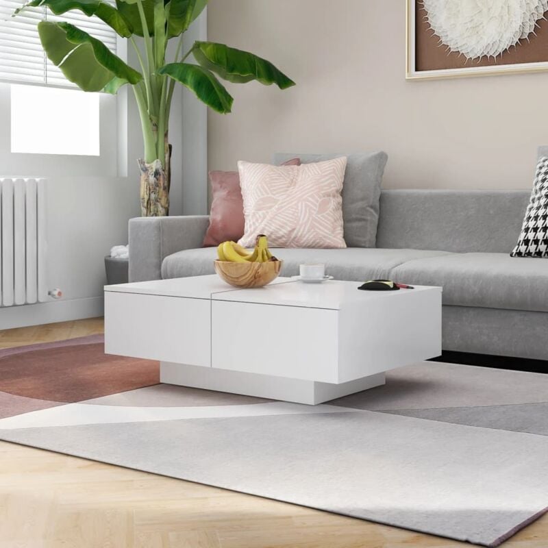 foto del prodotto tavolino da salotto bianco 90x60x31 cm in legno multistrato vidaxl