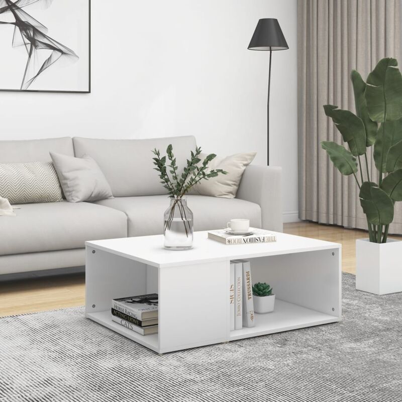 foto del prodotto tavolino da salotto bianco 90x67x33 cm in legno multistrato vidaxl