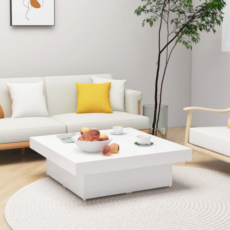 foto del prodotto tavolino da salotto bianco 90x90x28 cm in legno multistrato vidaxl