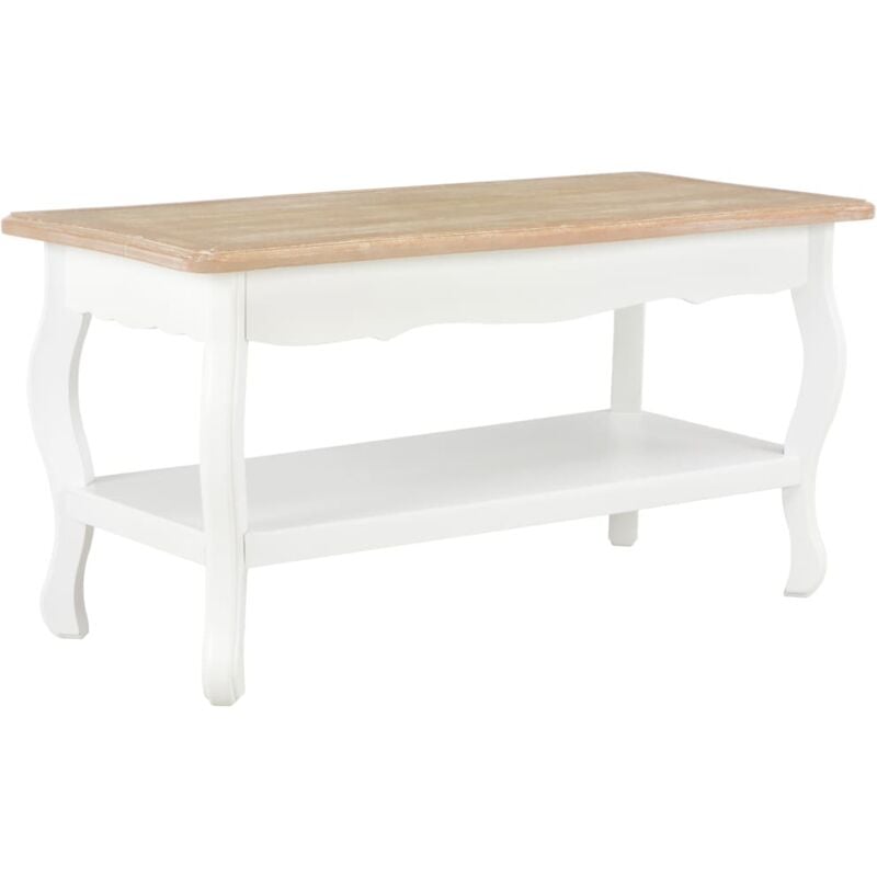 foto del prodotto tavolino da salotto bianco e marrone 87,5x42x44cm massello pino vidaxl