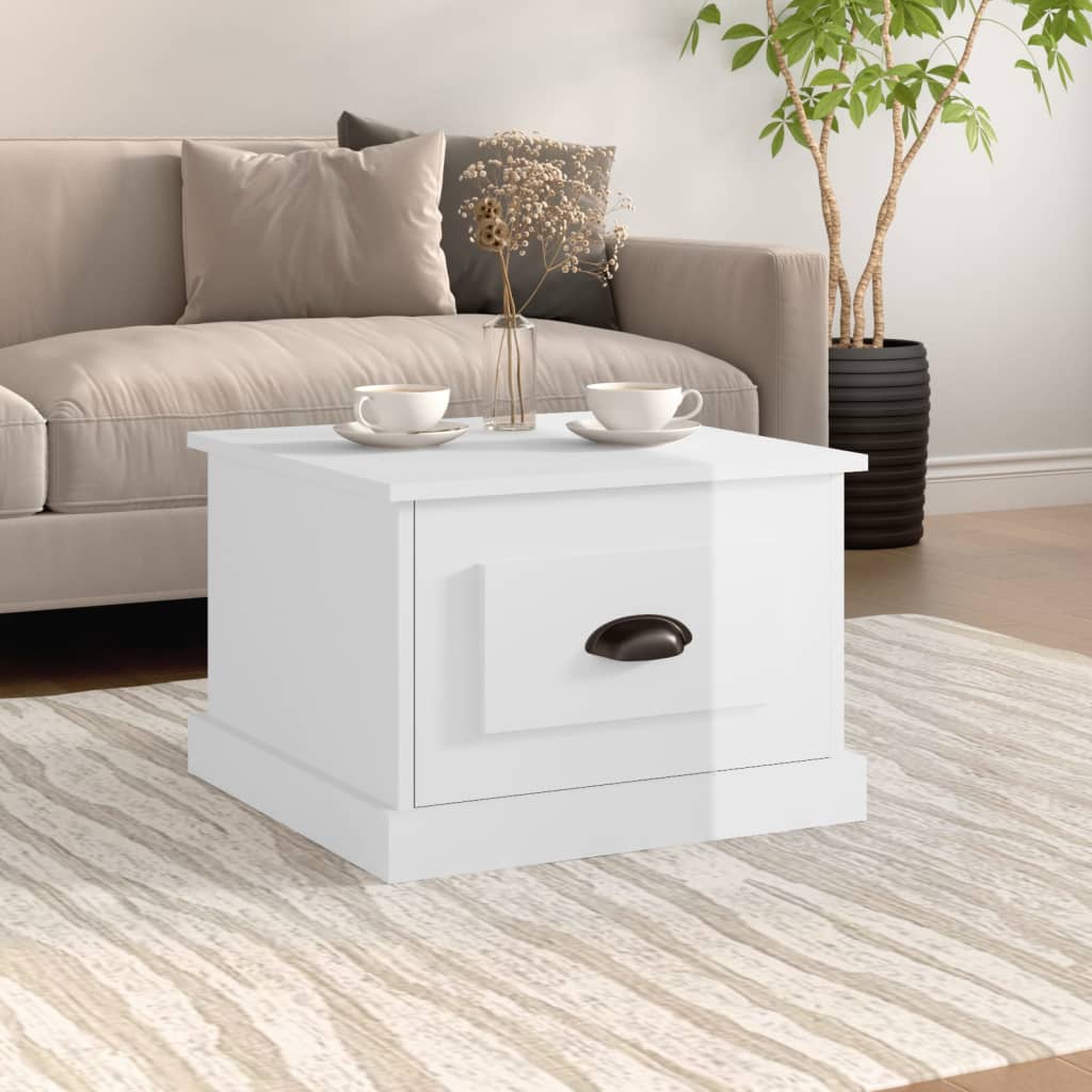 foto del prodotto tavolino da salotto bianco lucido 50x50x35 cm legno multistratocod mxl 81970
