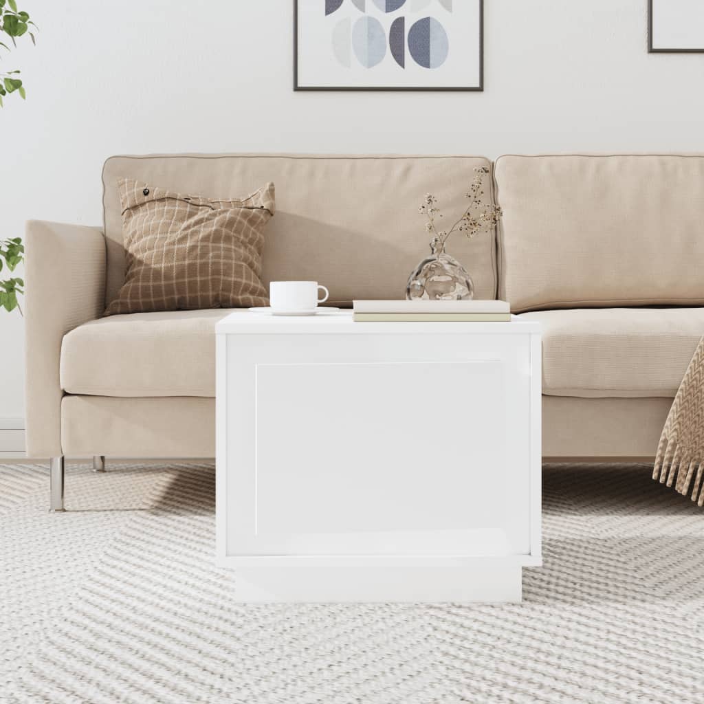 foto del prodotto tavolino da salotto bianco lucido 51x50x44 cm legno multistratocod mxl 105891