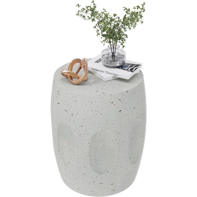 foto del prodotto tavolino da salotto bianco tavolino piccolo cemento stile tavolino da caffe per soggiorno originale moderno design 34x46cm