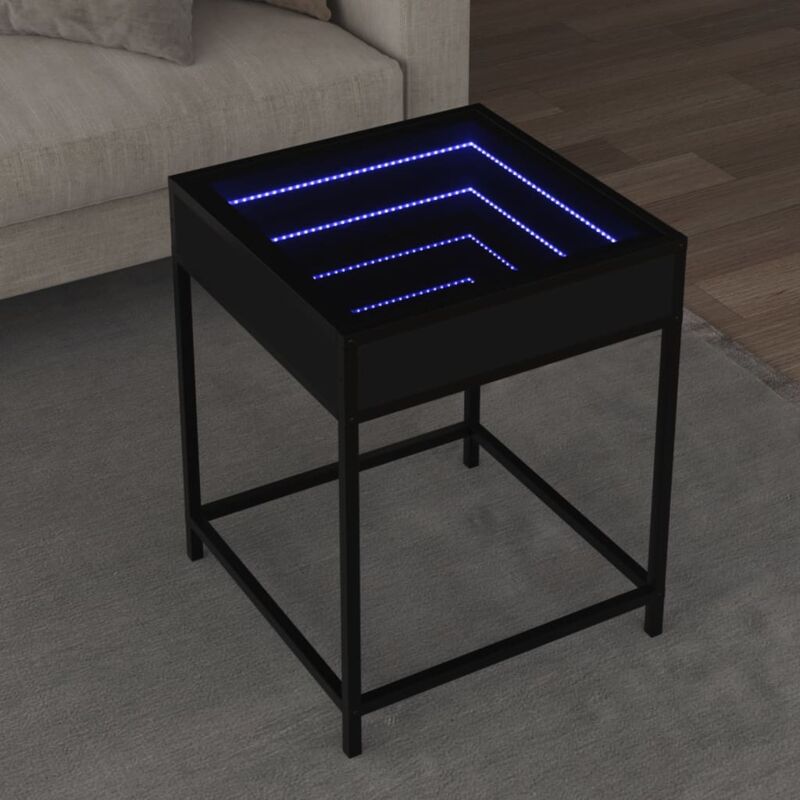 foto del prodotto tavolino da salotto con led infinity nero 40x40x51 cm vidaxl