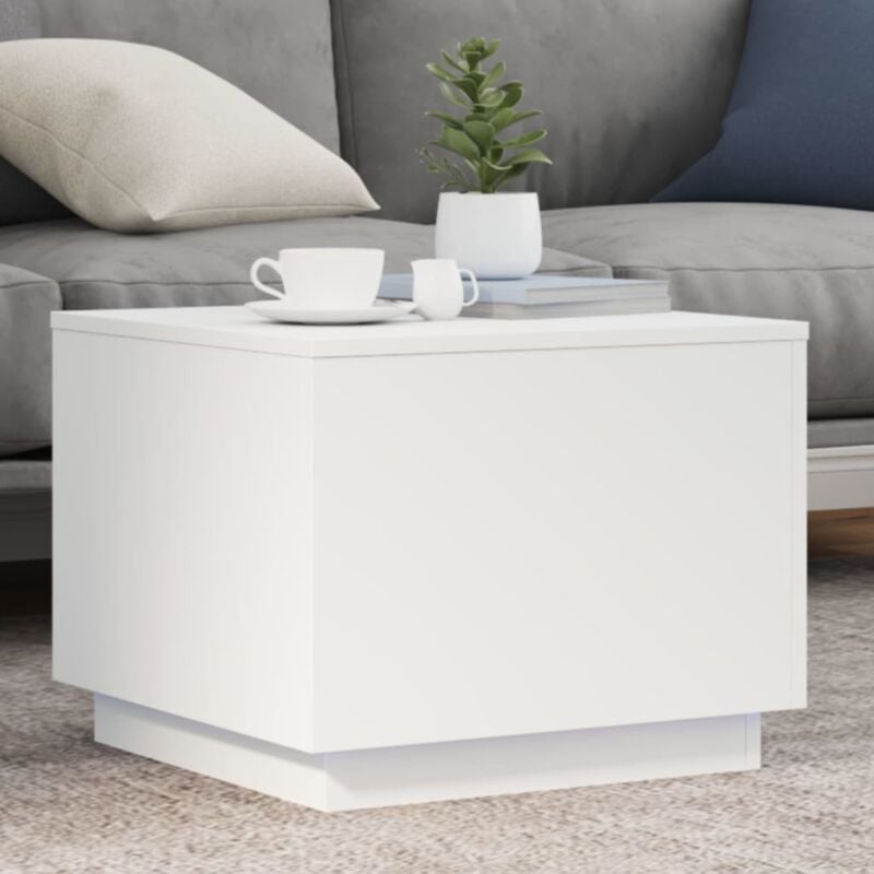 foto del prodotto tavolino da salotto con luci led bianco 50x50x40 cm vidaxl