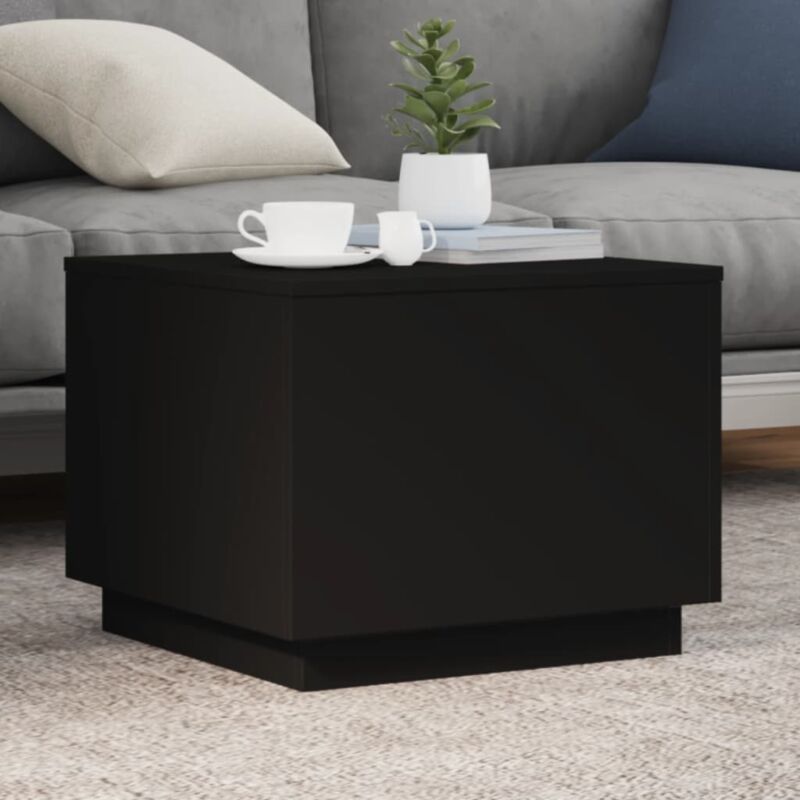 foto del prodotto tavolino da salotto con luci led nero 50x50x40 cm vidaxl