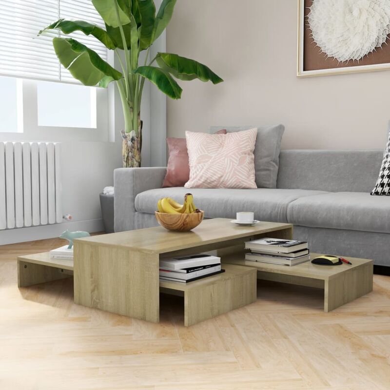 foto del prodotto tavolino da salotto con piani estraibili design moderno vari colori colore marrone