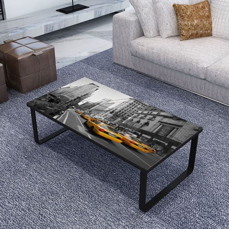 foto del prodotto tavolino da salotto con ripiano in vetro rettangolare vidaxl