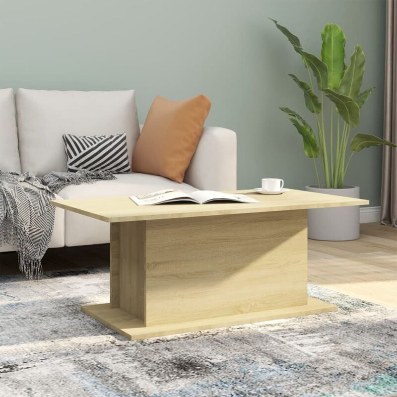 foto del prodotto tavolino da salotto dall aspetto moderno 102x55x40cm a forma di t vari colori colore marrone