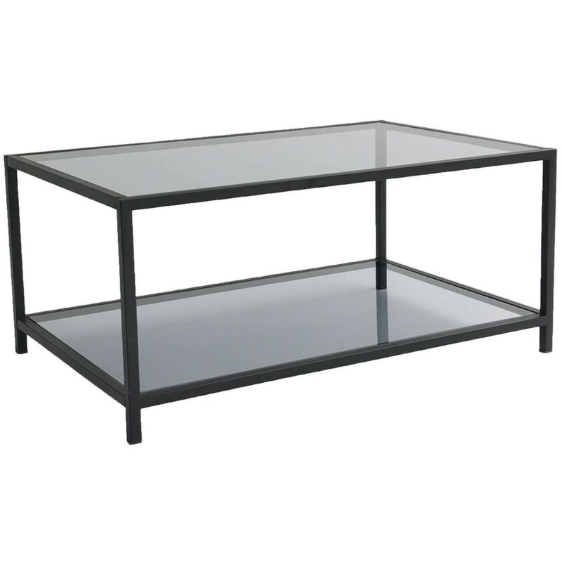 foto del prodotto tavolino da salotto diphda, tavolo basso da caff , portariviste per divano, ripiano da soggiorno, 90x60h40 cm, nero, con imballo rinforzato, con