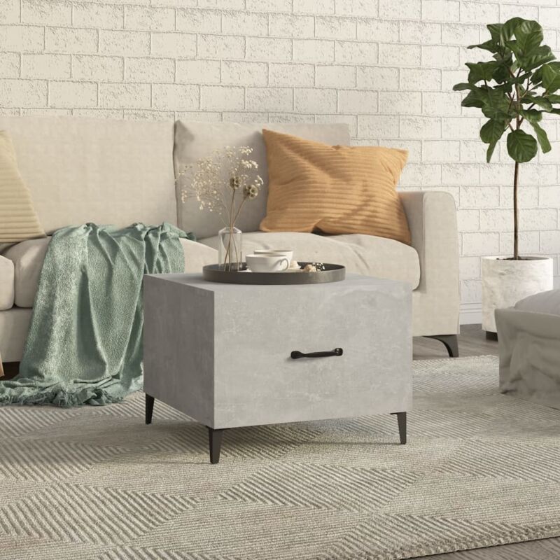 foto del prodotto tavolino da salotto gambe in metallo grigio cemento 50x50x40 cm vidaxl