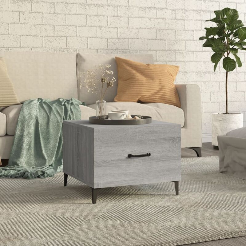 foto del prodotto tavolino da salotto gambe in metallo grigio sonoma 50x50x40 cm vidaxl