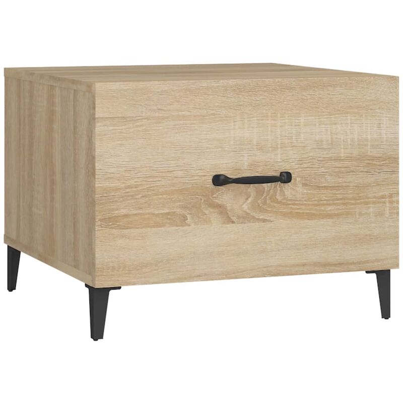 foto del prodotto tavolino da salotto gambe in metallo rovere sonoma 50x50x40 cm vidaxl