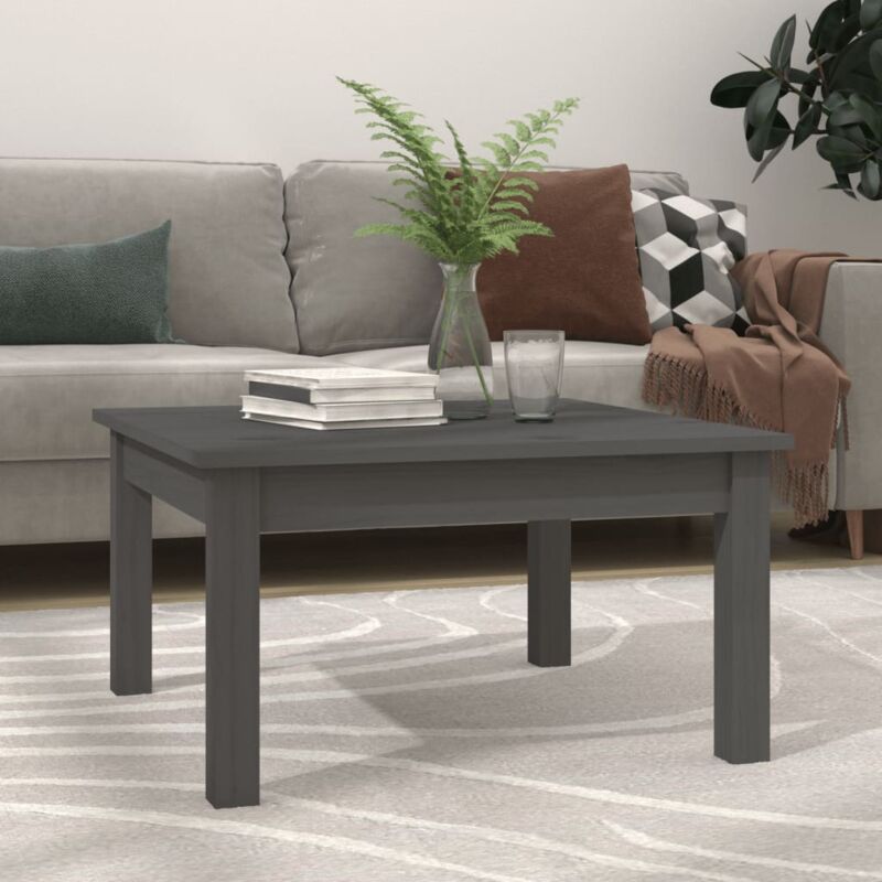 foto del prodotto tavolino da salotto grigio 55x55x30 cm legno massello di pino vidaxl