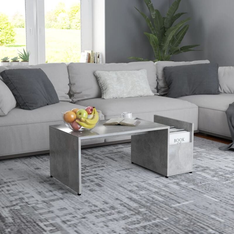 foto del prodotto tavolino da salotto grigio cemento 90x45x35cm legno multistrato vidaxl