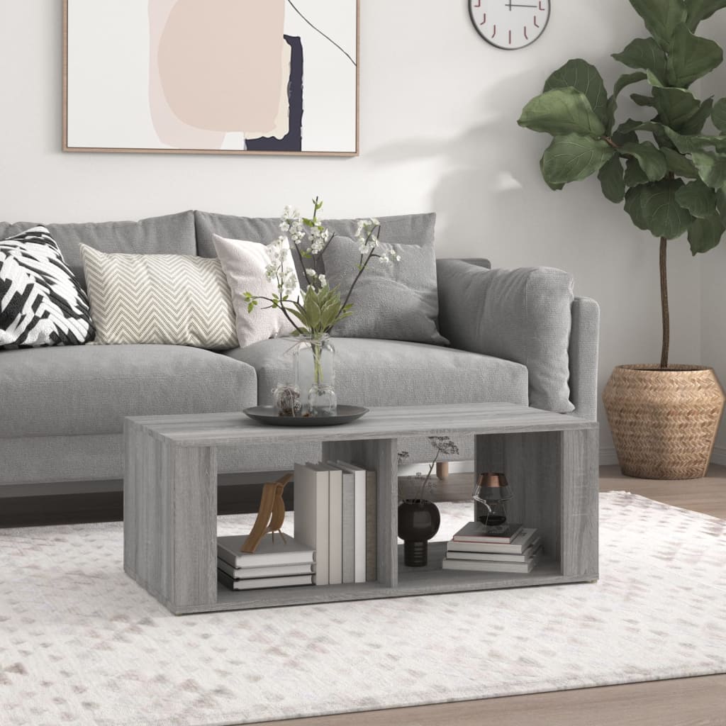 foto del prodotto tavolino da salotto grigio sonoma 100x50x36cm legno multistrato