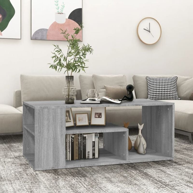 foto del prodotto tavolino da salotto grigio sonoma 100x50x40cm legno multistrato - vidaxl
