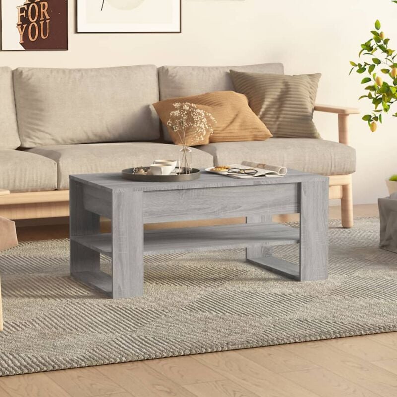 foto del prodotto tavolino da salotto grigio sonoma 102x55x45cm legno multistrato cod mxl 8969