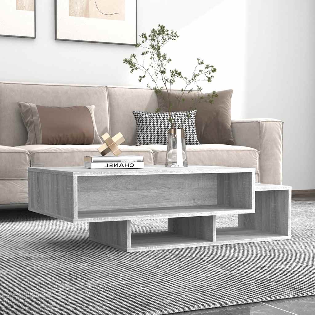 foto del prodotto tavolino da salotto grigio sonoma 105x55x32cm legno multistrato cod mxl 6609