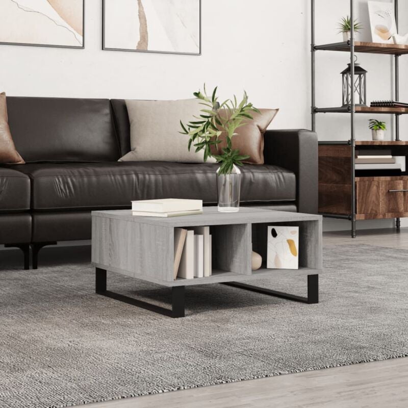foto del prodotto tavolino da salotto grigio sonoma 60x60x30 cm legno multistrato vidaxl