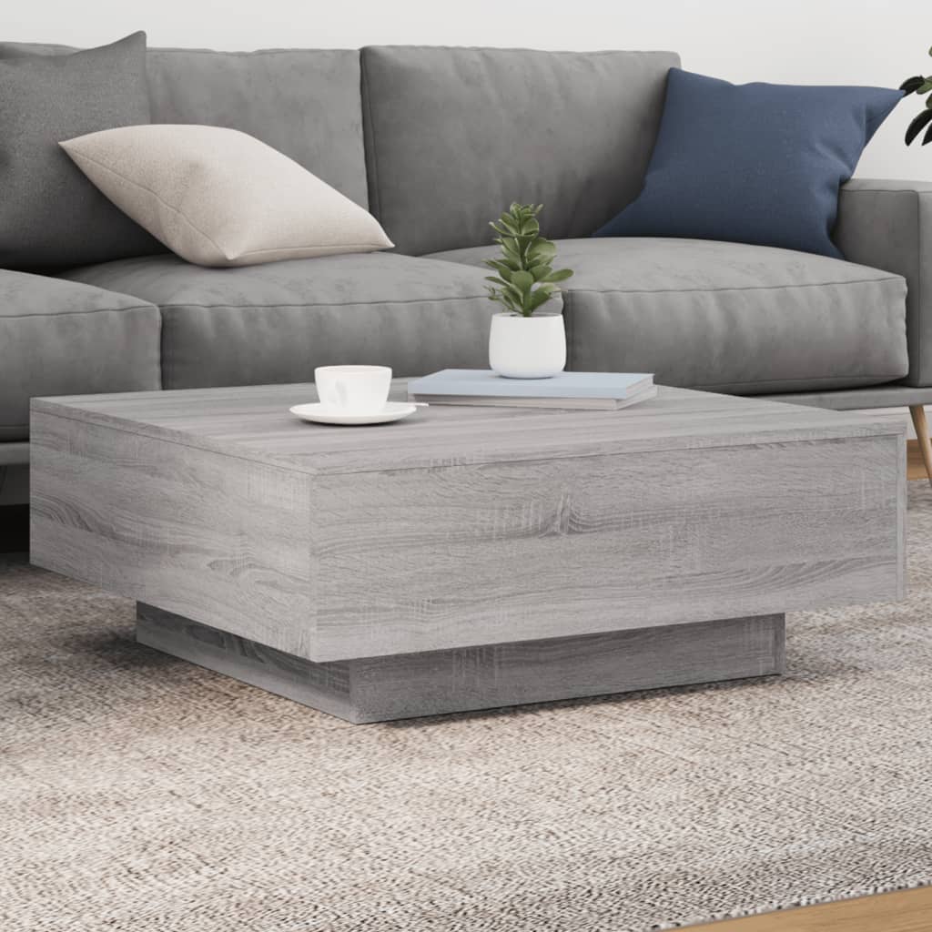 foto del prodotto tavolino da salotto grigio sonoma 80x80x31 cm legno multistratocod mxl 134045