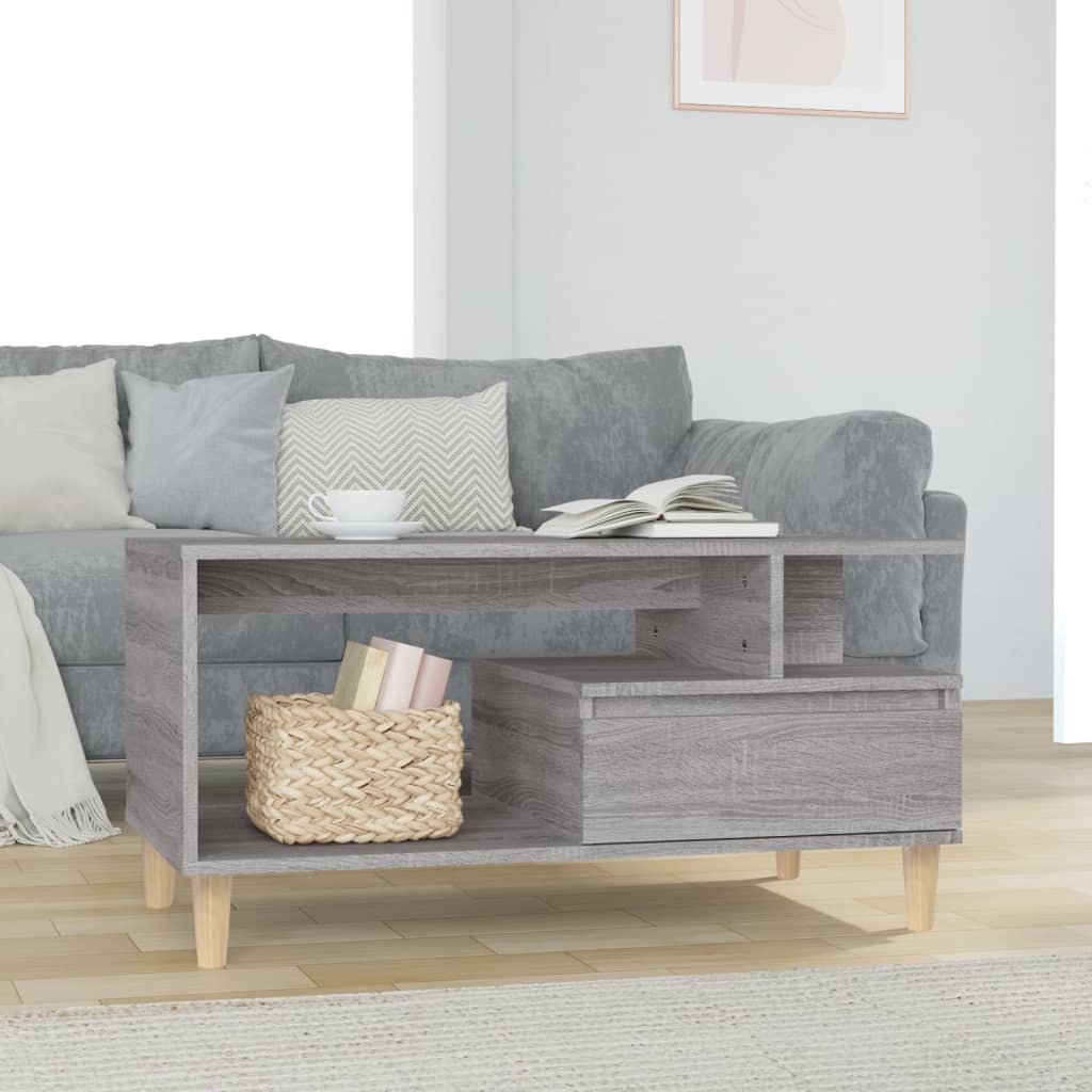 foto del prodotto tavolino da salotto grigio sonoma 90x49x45 cm legno multistrato