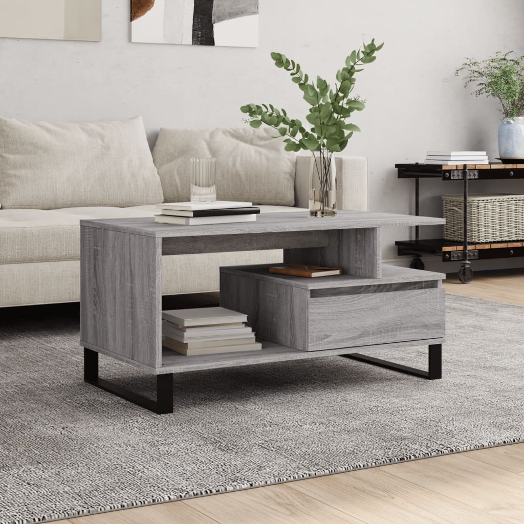 foto del prodotto tavolino da salotto grigio sonoma 90x49x45 cm legno multistratocod mxl 78880