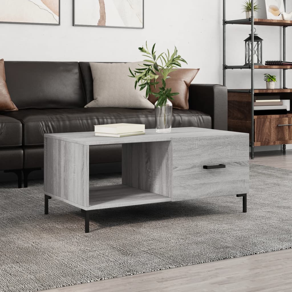 foto del prodotto tavolino da salotto grigio sonoma 90x50x40 cm legno multistratocod mxl 80925