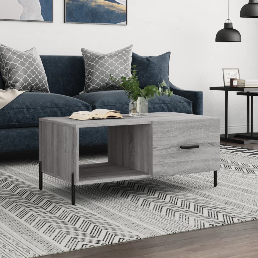 foto del prodotto tavolino da salotto grigio sonoma 90x50x40 cm legno multistratocod mxl 80926