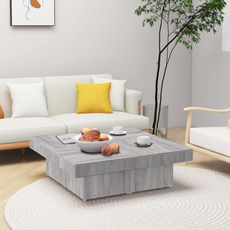 foto del prodotto tavolino da salotto grigio sonoma 90x90x28 cm legno multistrato - vidaxl